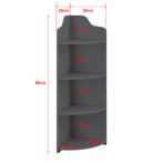 Hoekkast Bjurholm met 4 vakken 90x28x28 cm donkergrijs, Verzenden, Nieuw