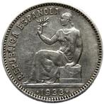 Spanje. II Republica Española. 1 Peseta Acuñadas en Madrid, Postzegels en Munten