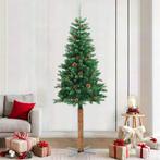 vidaXL Kerstboom met echt hout en dennenappels smal 210 cm, Diversen, Kerst, Verzenden, Nieuw