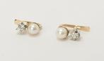 Oorbellen - 18 karaat Geel goud Parel - Diamant, Sieraden, Tassen en Uiterlijk, Oorbellen, Nieuw