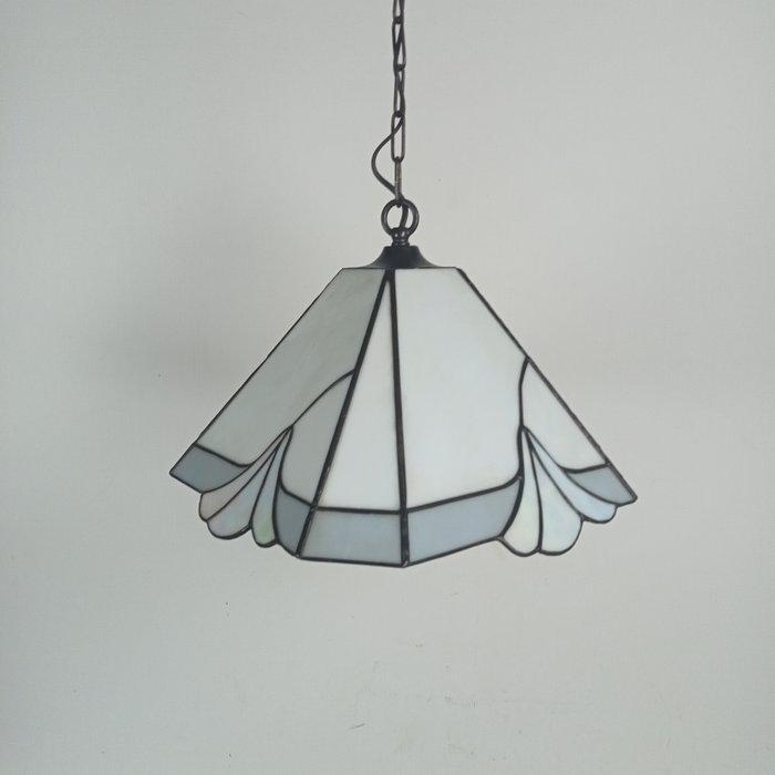 Plafondlamp - Tiffany stijl - Glas-in-lood - Piramide-vorm, Antiek en Kunst, Curiosa en Brocante