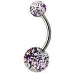 Fako Bijoux - Navelpiercing - Acryl & RVS - Glitter - Paars, Verzenden, Nieuw