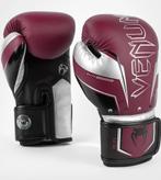 Venum Elite Evo (kick)bokshandschoenen Bordeaux Zilver, Sport en Fitness, Boksen, Ophalen of Verzenden, Nieuw, Bokshandschoenen