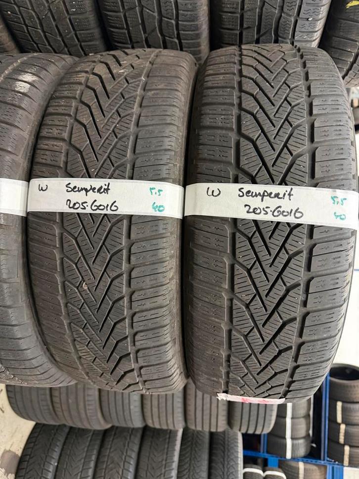 205-60-16 Semperit Winterbanden 5.5mm Incl Montage 205 60 16, Auto-onderdelen, Banden en Velgen, 16 inch, Winterbanden, 205 mm