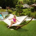 XXL hangmat Thorsten met houten frame voor 2 personen - wit, Verzenden, Nieuw