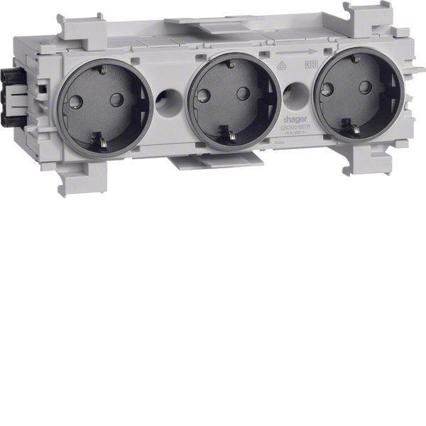 Drievoudige Stopcontact Wago Voorzijde Montage Zwart, Doe-het-zelf en Verbouw, Elektra en Kabels, Overige typen, Nieuw, Verzenden