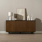 40% Korting: Dressoir Haley zwart/rustiek eiken 160 cm, Huis en Inrichting, Kasten | Dressoirs, Ophalen, Zo goed als nieuw, Industrieel, Scandinavisch, Modern