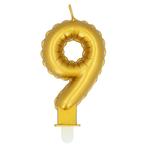 Gouden Kaars 9 Jaar 8cm, Verzenden, Nieuw