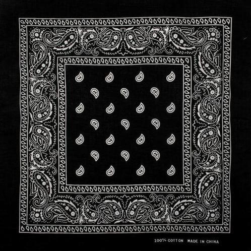 Bandana Zakdoek Paisley Zwart, Sieraden, Tassen en Uiterlijk, Uiterlijk | Haarverzorging, Verzenden