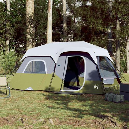 vidaXL Tent 9-persoons waterdicht met LED lichtblauw, Caravans en Kamperen, Tenten, Nieuw, tot en met 2, Verzenden