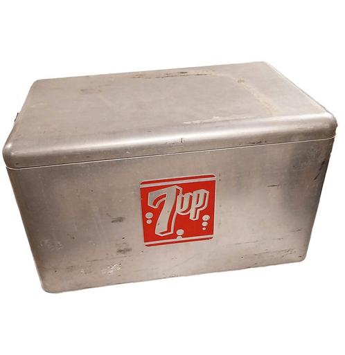 7UP Vintage Koelbox Aluminium - Origineel, Verzamelen, Automaten | Overige, Ophalen