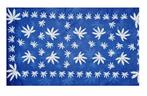 Haarband multifunctioneel - Cannabis patroon 45x25cm - Blauw, Nieuw