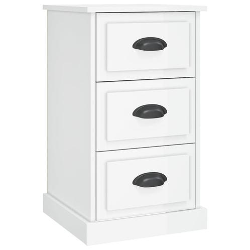 Hoogglans Wit Nachtkastje - Tweedekansje, nu extra voorde..., Huis en Inrichting, Slaapkamer | Nachtkastjes, Nieuw, Hout, 55 tot 70 cm