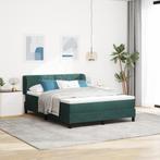 vidaXL Boxspringbed met matras fluweel donkergroen 140x190, Verzenden, Stof, Groen, Nieuw