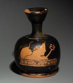 Oud-Grieks Aardewerk Lekythos met het hoofd van Hermes.