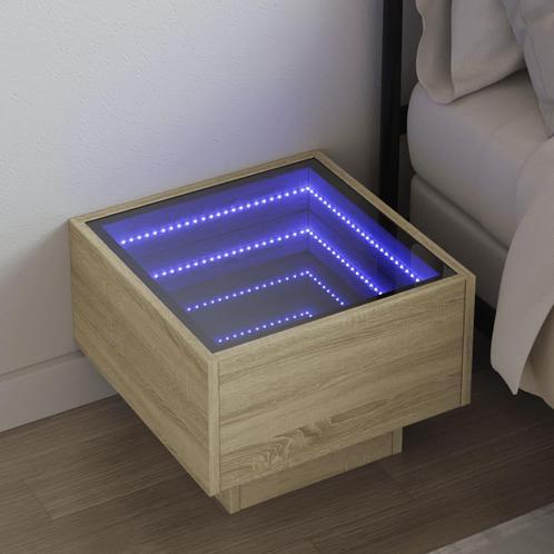 vidaXL Nachtkastje met Infinity LED 40x40x30 cm sonoma, Huis en Inrichting, Slaapkamer | Nachtkastjes, Nieuw, Hout, Verzenden