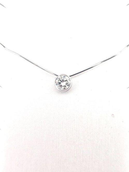 Ketting met hanger - 18 karaat Witgoud Diamant (Natuurlijk), Sieraden, Tassen en Uiterlijk, Antieke sieraden
