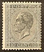 België 1865/1866 - Leopold I in profiel - 10 centimes Zwart, Postzegels en Munten, Gestempeld