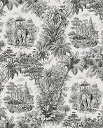 Katoen/Polyester/Linnen Maharani Zwart, Hobby en Vrije tijd, Stoffen en Lappen, Nieuw, Zwart