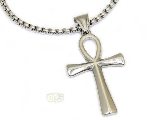 Ankh hanger - Zilverkleurig  4,3 cm - Snake, Sieraden, Tassen en Uiterlijk, Kettinghangers, Nieuw, Verzenden