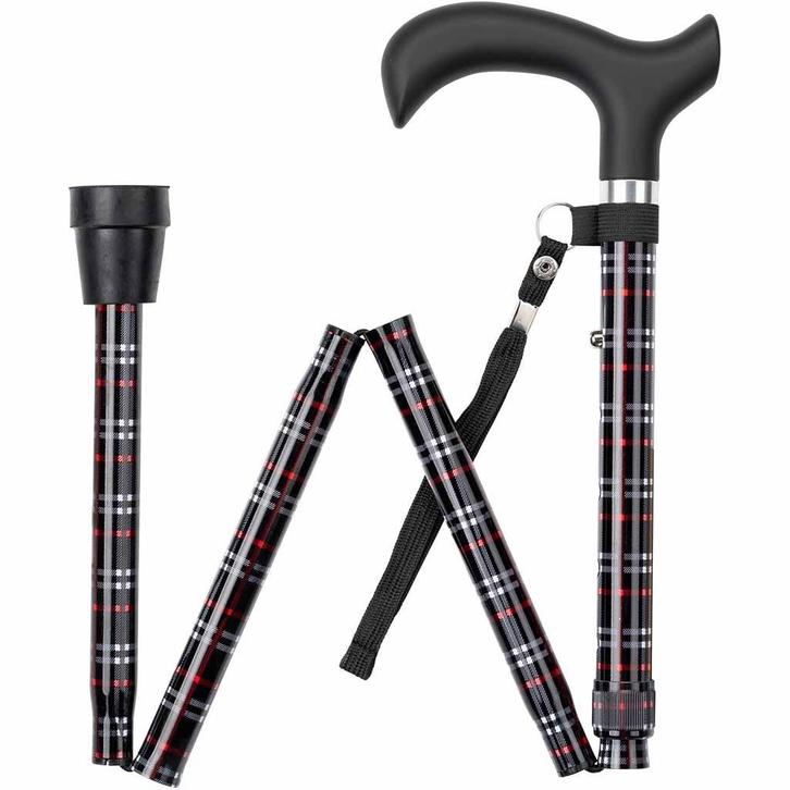 Wandelstok opvouwbaar - Geruit (Wandelstokken, Mobiliteit), Diversen, Braces, Nieuw, Ophalen of Verzenden