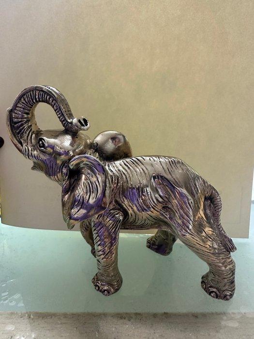 Miniatuur beeldje - Elefante placcato Argento - Verzilverd, Antiek en Kunst, Curiosa en Brocante