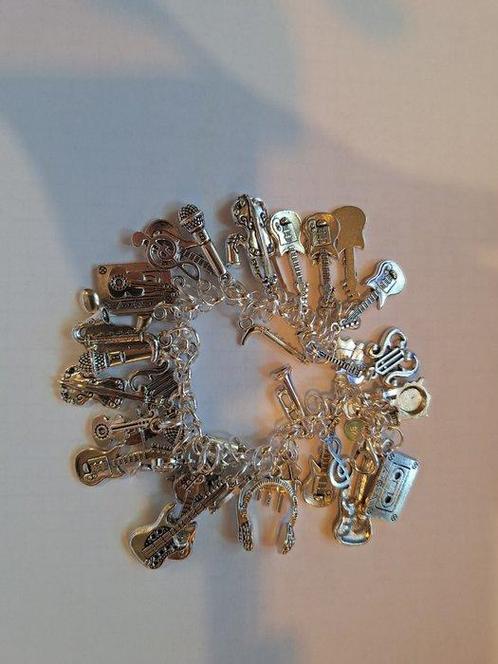 Zonder Minimumprijs - Armband Zilver - Charms Muziek Meester, Sieraden, Tassen en Uiterlijk, Armbanden