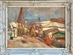 August Willem van Voorden (1881-1921) - Loading A Barge At, Antiek en Kunst, Kunst | Schilderijen | Klassiek