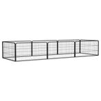 vidaXL Hondenkennel 8 panelen 100x50 cm gepoedercoat staal, Verzenden, Nieuw