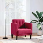 vidaXL Fauteuil met armleuningen wijnrood 53 cm fluweel, Huis en Inrichting, Fauteuils, Verzenden, Nieuw