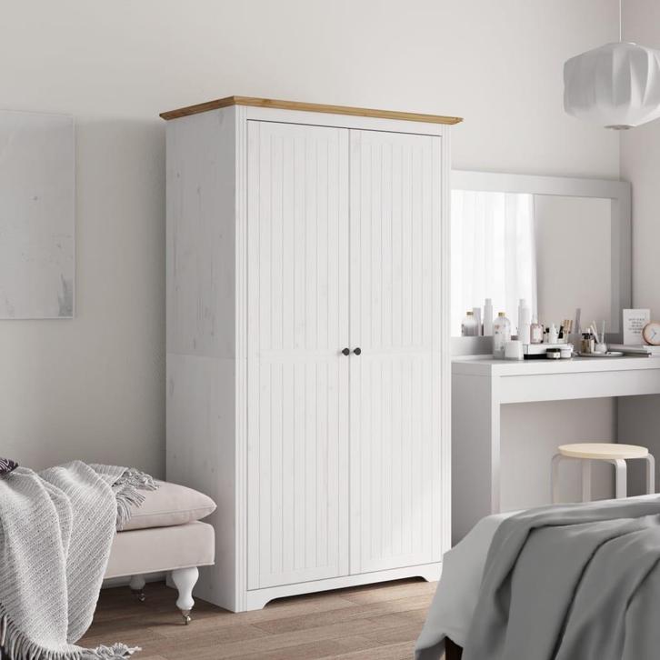 vidaXL Kledingkast BODO 99x53,5x173 cm massief grenenhout, Huis en Inrichting, Kasten | Kledingkasten, Nieuw, Verzenden
