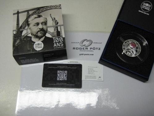Frankreich 25 Euro 100 Todestag Gustave Eiffel zilver 2 U..., Postzegels en Munten, Munten | Europa | Euromunten, Verzenden