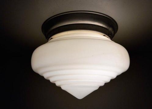 Wandlamp - Aluminium, Glas - opaline glas 1930, Antiek en Kunst, Curiosa en Brocante