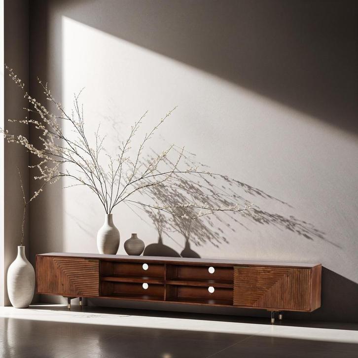 Fluted TV Meubel GroMagazijn Uitverkoop | Gratis Verzending, Huis en Inrichting, Kasten | Televisiemeubels, Nieuw, Ophalen of Verzenden