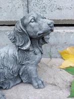 Beeld, beautiful finished statue dachshund long hair - 25 cm