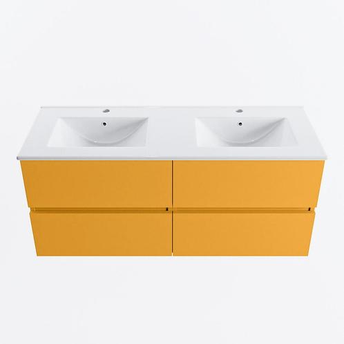 MONDIAZ VICA 120cm badmeubel onderkast Ocher 4 lades., Doe-het-zelf en Verbouw, Sanitair, Bad, Nieuw, Ophalen of Verzenden