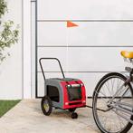 vidaXL Fietskar voor huisdieren Rood en grijs 124.5 x 63.5 x, Verzenden, Nieuw