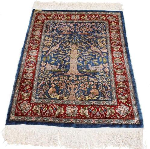 Silk Hereke Signed Carpet with Mehrab Design - Pure Luxe ~1, Huis en Inrichting, Stoffering | Tapijten en Kleden