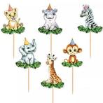 Jungle Animals taart en cupcake topper set Party 19-delig, Hobby en Vrije tijd, Taarten en Cupcakes maken, Verzenden, Nieuw, Taarten of Cupcakes