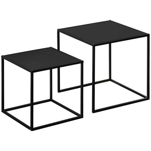 TRUUSK Salontafelset 2-delig Bijzettafels Modern Design Stal, Huis en Inrichting, Tafels | Salontafels, Nieuw, Verzenden