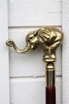 Wandelstok Bronzen sculptuur Olifant - brons hout