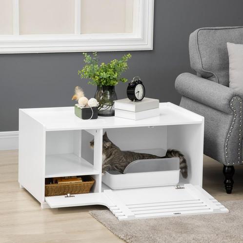 Kattenkast - LuxePaws - Magneetdeur - Verhoogd design - Wit, Dieren en Toebehoren, Katten-accessoires, Nieuw, Ophalen of Verzenden