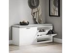 SoBuy FSR147-W - Schoenenbank - Witte Opbergbank met 2, Verzenden, Nieuw