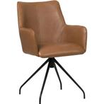 Leren eetkamerstoel Wave - Granada Sahara (cognac) -, Bruin, Bohemian, Eigentijds, Industrieel, Modern, Scandinavisch, Nieuw, Leer