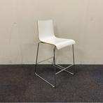 barkruk zithoogte 61 cm, wit - chroom, Ophalen of Verzenden, Gebruikt