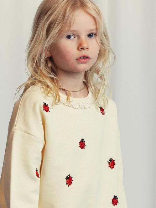 Sweatshirt met lieveheersbeestjes borduursel  Mini Rodini, Kinderen en Baby's, Kinderkleding | Maat 92, Meisje, Nieuw, Trui of Vest