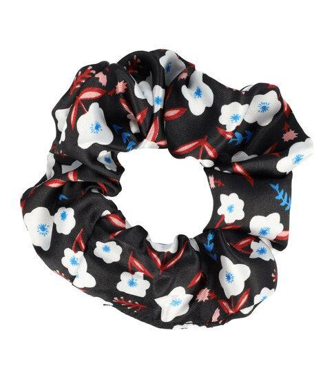 Scrunchie Haarelastiek Bloemen Patroon Zwart, Sieraden, Tassen en Uiterlijk, Uiterlijk | Haarverzorging, Verzenden