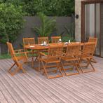 vidaXL 9-delige Tuinset 220x90x75 cm massief acaciahout, Tuin en Terras, Tuinsets en Loungesets, Nieuw, 8 zitplaatsen, Tuinset