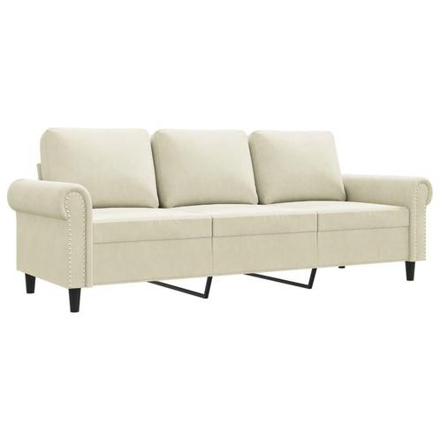 Luxe Fluweel Bank Creme 180cm | Tweedekansje (fluwelen bank), Huis en Inrichting, Banken | Bankstellen, 200 tot 250 cm, 75 tot 100 cm