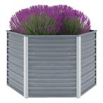 vidaXL Plantenbak verhoogd 129x129x77 cm gegalvaniseerd, Tuin en Terras, Bloembakken en Plantenbakken, 100 cm of meer, Verzenden